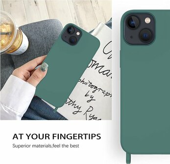 iPhone 14 Pro Groen - TPU Back Cover met Koord