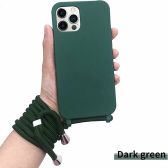 iPhone 13 Pro Max Groen - TPU Back Cover met Koord