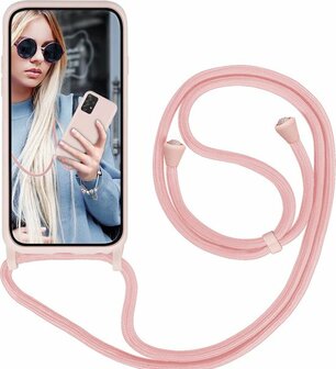 Samsung A53 Roze - TPU Back Cover met Koord