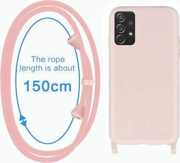 Samsung A53 Roze - TPU Back Cover met Koord