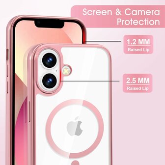 iPhone 16 Plus - MagSafe TPU met Koord - Roze
