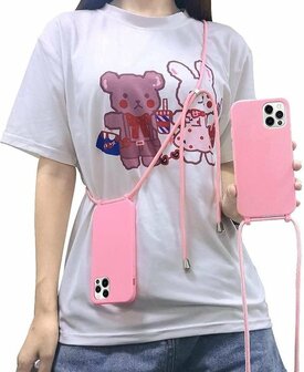 iPhone 11 Pro Roze - TPU Back Cover met Koord