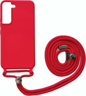 Samsung S22 Rood - TPU Back Cover met Koord