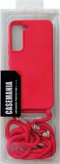 Samsung S22 Rood - TPU Back Cover met Koord