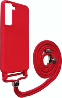 Samsung S22 Rood - TPU Back Cover met Koord