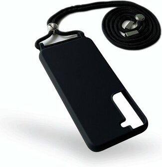 Samsung S22 Zwart - TPU Back Cover met Koord