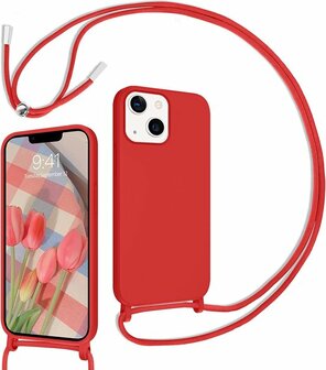iPhone 14 Pro Max Rood - TPU Back Cover met Koord