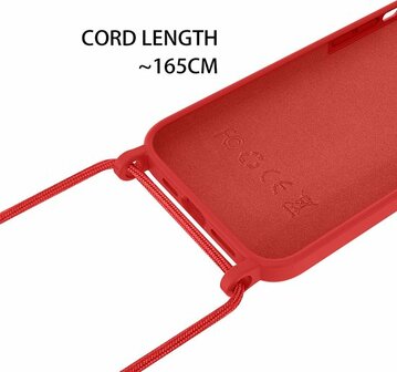 iPhone 14 Pro Max Rood - TPU Back Cover met Koord