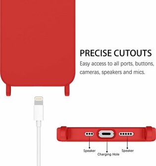 iPhone 14 Pro Max Rood - TPU Back Cover met Koord