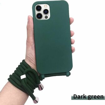 iPhone 11 Pro Groen - TPU Back Cover met Koord