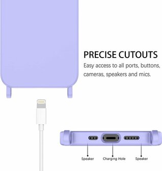 iPhone 14 Pro Paars - TPU Back Cover met Koord