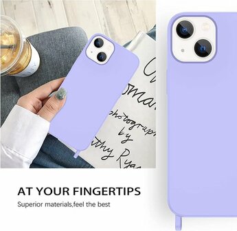 iPhone 14 Pro Paars - TPU Back Cover met Koord