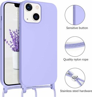 iPhone 14 Pro Paars - TPU Back Cover met Koord