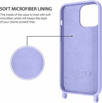 iPhone 14 Pro Paars - TPU Back Cover met Koord
