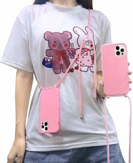 iPhone 13 Pro Roze - TPU Back Cover met Koord