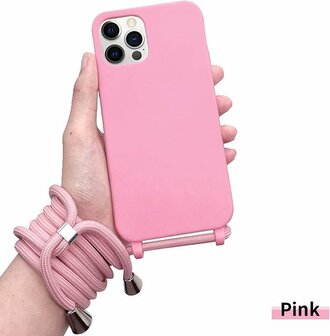 iPhone 13 Pro Roze - TPU Back Cover met Koord