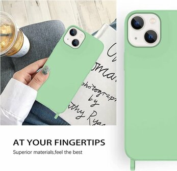 iPhone 14 Pro Licht Groen - TPU Back Cover met Koord