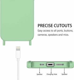 iPhone 14 Pro Licht Groen - TPU Back Cover met Koord