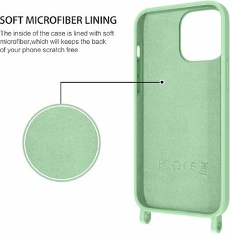 iPhone 14 Pro Licht Groen - TPU Back Cover met Koord