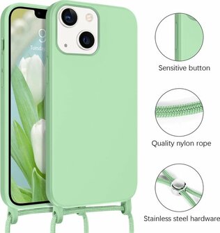 iPhone 14 Pro Licht Groen - TPU Back Cover met Koord