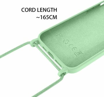 iPhone 14 Pro Licht Groen - TPU Back Cover met Koord