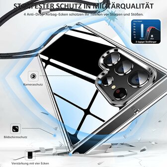 Samsung S25 Ultra Transparant - TPU Back Cover met Koord