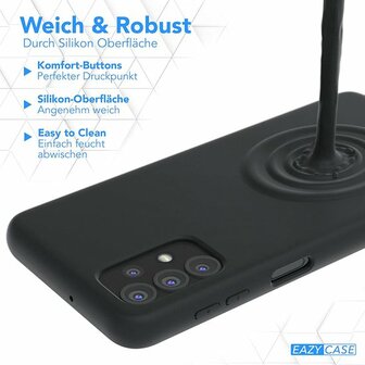 Samsung A13 4G Zwart - TPU Back Cover met Koord