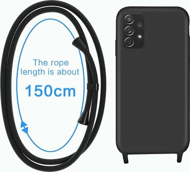 Samsung A13 4G Zwart - TPU Back Cover met Koord