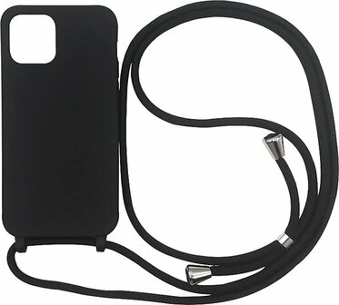 iPhone 13 Pro Max Zwart - TPU Back Cover met Koord