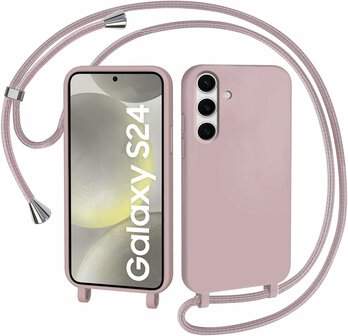 Samsung S24 - Roze - TPU Back Cover met Koord