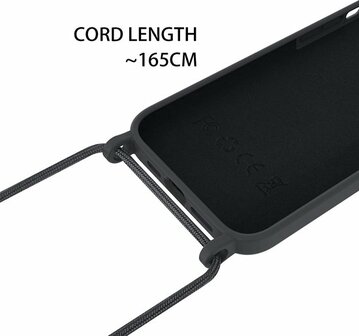 iPhone 14 Pro Zwart - TPU Back Cover met Koord