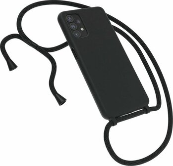 Samsung A32 5G Zwart - TPU Back Cover met Koord