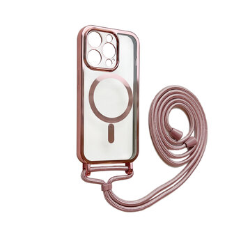 iPhone 14 Pro Max Rosegoud - Magsafe TPU met Koord