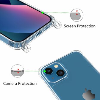 iPhone 15 Transparant - TPU Back Cover met Koord