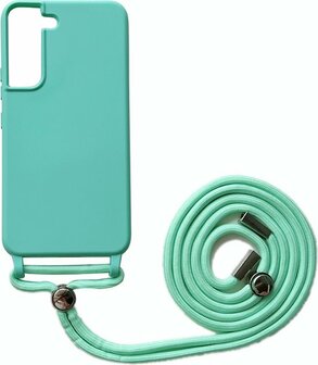 Samsung S22 Turquoise - TPU Back Cover met Koord