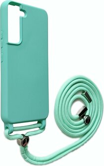 Samsung S22 Turquoise - TPU Back Cover met Koord