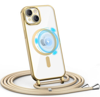 iPhone 15 - Goud - MagSafe TPU met Koord