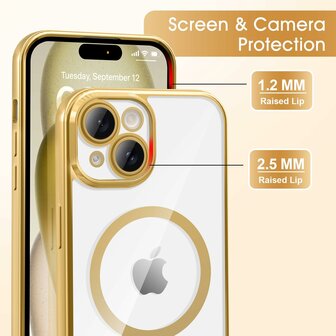 iPhone 15 - Goud - MagSafe TPU met Koord