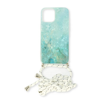iPhone 12 Mini Blauw - TPU Back Cover met Koord