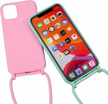 iPhone 11 Pro Max Roze - TPU Cover met Koord
