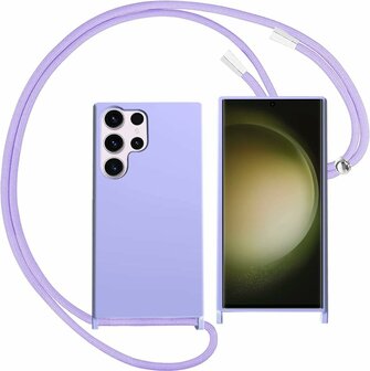 Samsung S24 Ultra - Paars - TPU Back Cover met Koord