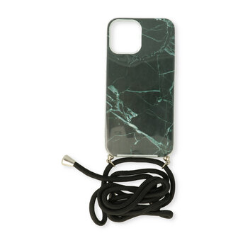 iPhone 12 Mini Zwart - TPU Back Cover met Koord