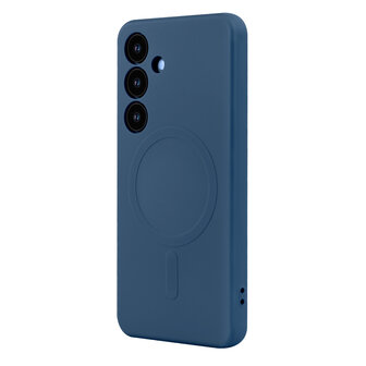 Samsung S25 Plus - Donker Blauw - Camera Siliconen MagSafe Back Cover