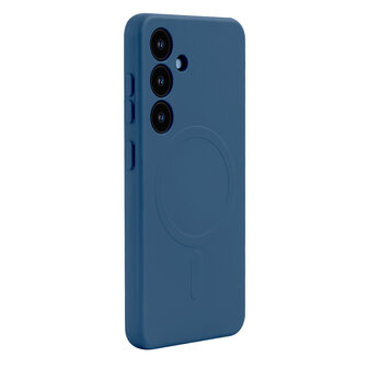 Samsung S25 Plus - Donker Blauw - Camera Siliconen MagSafe Back Cover