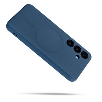 Samsung S25 Plus - Donker Blauw - Camera Siliconen MagSafe Back Cover