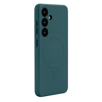 Samsung S25 Plus - Donker Groen - Camera Siliconen MagSafe Back Cover