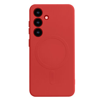 Samsung S25 Plus - Rood - Camera Siliconen MagSafe Back Cover