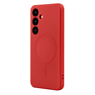 Samsung S25 Plus - Rood - Camera Siliconen MagSafe Back Cover