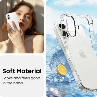iPhone 16 Plus - Anti Shock &amp;amp; 2X Glas - Transparant
