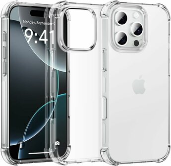 iPhone 16 Pro Max - Anti Shock &amp;amp; 2X Glas - Transparant